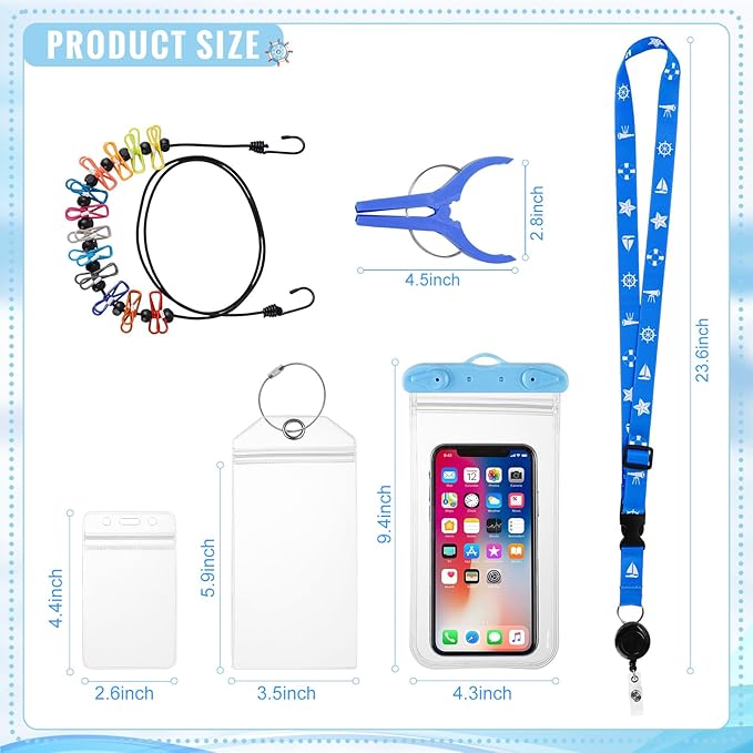 Cruise Ship Essentials Kit, Waterproof Cruise Luggage Tags, Lanyard for Cruise Ship Cards, Phone Bags, Travel Clothesline Cru