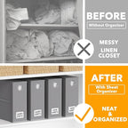 SpaceAid 4 Pack Gray Bed Sheet Organizers and Storage and 2 Pack 10" High Under Bed Storage Containers,