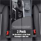 Car Seat Gap Filler Organizer, Auto Side Seat Gap Storage Box for Your Cars, Trucks 2 Pack, Universal Car Accessories Gap Filler Organizer to Fill the Gap Space Between the Console and Seats, Black