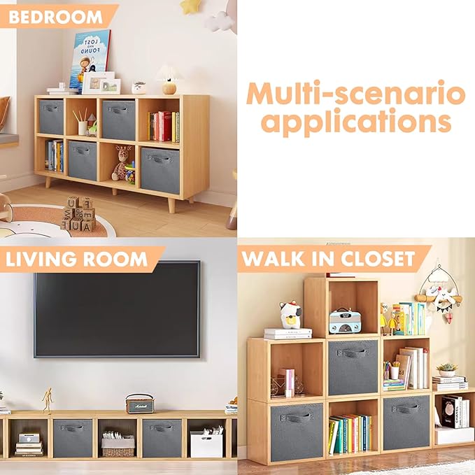 ShellKingdom Storage Bins, Foldable Fabric Storage Cubes And Cloth Storage Organizer Drawer For Closet And Toys Storage, 2 Pa