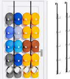 SWTYMIKI Over Door Hat Organizer - 2 Packs Metal Wall Mounted Hat Rack with 5-Tier Dual Hooks Design, Hanging Baseball Cap Or
