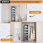 Hanging Closet Organizer and Storage 6-Shelf, Easy Mount Foldable Hanging Closet Wardrobe Shelves, Clothes Handbag Shoes Acce