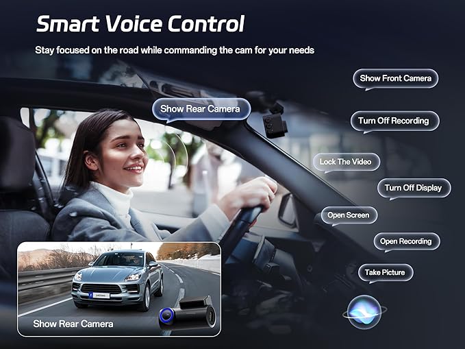 Pelsee P1 Pro 4K Dash Cam Front and Rear, STARVIS 2 Sensor, 64GB Card, Dual Dash Camera for Cars with Full-Color Night Vision