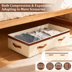 Dolicer 4 Pack Under Bed Storage with Wheels, 6in-10in Height Adjustable Underbed Storage Containers, 92L XXXL Under Bed Draw