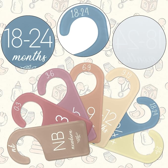 Whaline Acrylic Baby Closet Dividers Boho Hanging Acrylic Infant Clothes Hanger separators Baby Closet Organizers Thicken Bab