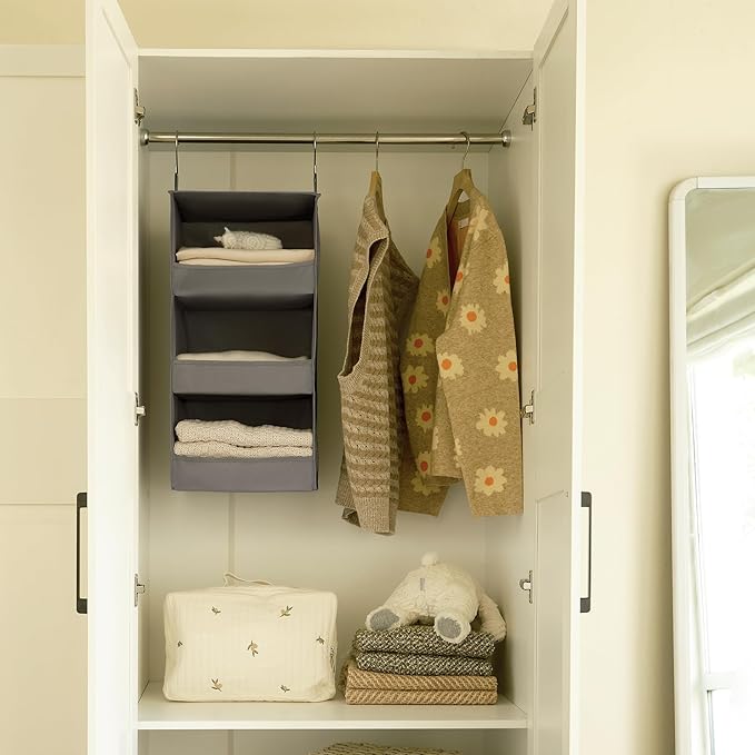 GRANNY SAYS 3-Shelf Hanging Closet Organizer and Storage, Collapsible Hanging Closet Shelves, Hanging Organizer for Closet & 