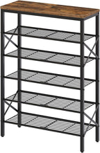 YATINEY 6-Tier Shoe Rack, Shoe Storage Organizer for Closet, Free Standing Shoe Organizer with Metal Mesh Shelves, 24 Pairs o