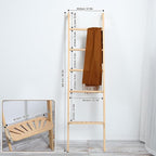 Taozun Minimalist Wood Blanket ladder - Boho Style Wall-leaning Display Towel Rack for Throw Quilt, Standing Ladder Shelf, Bl