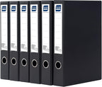 Storage File Boxes A4, 6 Pack Foldable File Box with Clip, 50mm Spine, Plastic Archives Cases with Magnetic Closure, Document