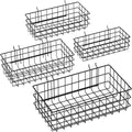 4 Pack Pegboard Baskets Hooks Set, Square Style 4 Size Peg Board Organizer Basket Bins Accessories for Workbench,Garage Stora