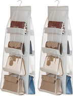 AARAINBOW 2 Packs Hanging Handbag Purse Organizer for Closet, 8 Pockets Space Saving Purse Storage Organizers, Wardrobe Bag O