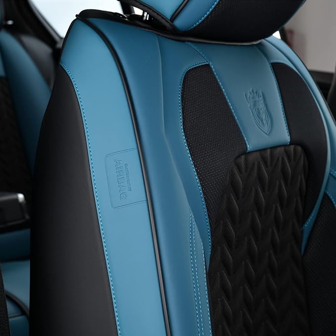 Coverado Car Seat Cover Winter, Front Seat Cover, 2PCS Car Seat Protector, Seat Covers for Cars, Breathable Faux Leather Car 