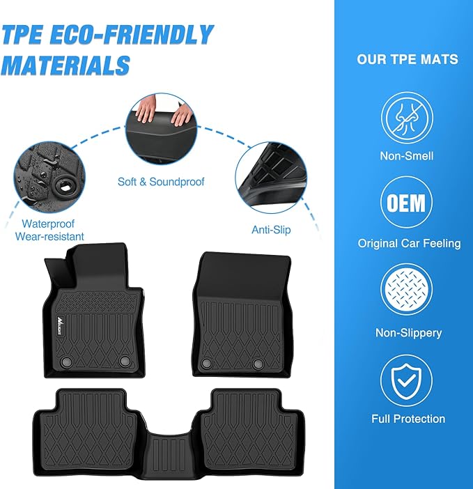 Nilight TPE Floor Mats for Mazda 3 (FWD Only) 2019 2020 2021 2022 2023 2024 2025 2026, All Weather Custom Fit Heavy Duty Floor Liners