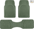 Motor Trend FlexTough LITE Rubber Car Mats Full Set - All Weather Floor Mats for Trucks, Cars & SUVs - Automotive Waterproof Green Car Floor Mats for Cars Interior Accessories Universal Trim-to-Fit