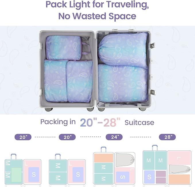 Cambond Compression Packing Cubes for Travel - Lightweight Expandable Travel Bags Luggage Organizers Travel Essentials Compre