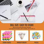 24pcs Mesh Zipper Pouch Bags 9.3 x 4.7 Inches, 8 Color Small Clear Pouches Bulk, Travel Cosmetics Organization, Classroom and