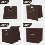 Closet Organizers Fabric Storage Bins With Lids Collapsible Cube Storage Organizer Basket With Handles,Storage Boxes for Clot