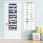 Clastyle Blue Space Over The Door Organizer Storage Planet Rocket 5 Shelves Closet Nursery Hanging Shelves Clothes Diaper Stu