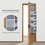 Univivi Over The Door Organizer, 5 Shelf Door Hanging Organizer Nursery Door Storage with 4 Large Compartments and 2 Small PV