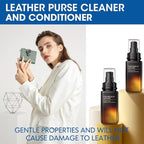 Leather Purse Cleaner & Conditioner Kit – Non-Darkening Leather Care for Handbags, Wallets & Designer Bags – Cleans, Restores