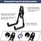 KOFANI Garage Hooks Heavy Duty, 12 Pack Anti-Slip Coating Garage Wall Storage Hooks for Hanging Bike, Ladder, Garden Tools