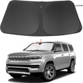 TINGLU Sun Shade for Jeep Wagoneer 2022-2025 2026(NOT for Grand Wagoneer) Accessories Windshield Sun Shade Window Shade UV Rays Protection Sun Visor Cover with Steering Wheel Sunshade Storage Bag