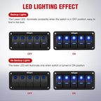 Nilight 16AWG 14AWG 12AWG LED Light Bar Wiring Harness Kit 12V On/Off 5 Gang Rocker Switch Panel Power Relay Blade Fuse 5Pin Toggle Switches for Cars Boat ATV Trucks-10 Leads