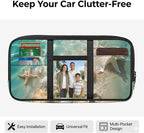 Beach Starfish Car Sun Visor Organizer for Women Men Multi-Pocket Storage Pouch with Zipper, Scratch-Resistant Auto Visor Holder for SUV, Truck Car Interior Storage Accessories