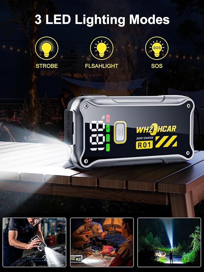 Car Jump Starter,12V 4000A Car Battery Jump Starter (9.0 Gas/7.5L Diesel) Fast Charging Portable Battery Pack with LCD