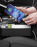 Car Seat Gap Filler Organizer, Seat Side Gap Plug with Storage Avoids Things Falling, Universal Fit Fill the Gap Between Seat and Console, Perfect for Car, SUV, Truck (Black-2 Pcs)