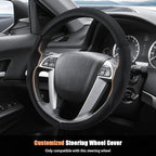 Aimato Customized Steering Wheel Cover for Honda Accord 2008-2012/Pilot 2009-2015/Odyssey 2011-2017,Thin,Anti-Slip,Scratch-Resistant Exclusive Car Accessory for Honda,Nappa Black