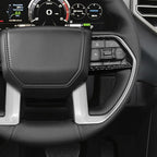 MEWANT Hand Stitch Black Genuine Leather Steering Wheel Cover Wrap for Toyota Tacoma 2024 Tundra 2022-2024 Sequoia 2024