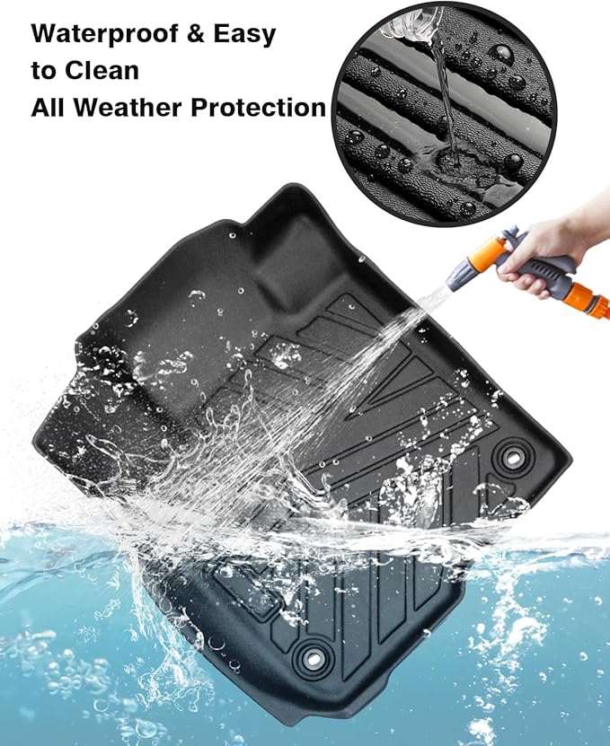 Powerty Floor Mats for 2023 2024 2025 2026 Honda HR-V HRV Accessories All Weather Floor Liner 3D TPE 1st & 2nd Row Floor Mat Heavy-Duty Floor Liners