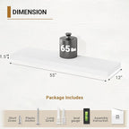 Vivelove White Floating Shelves 12 Inches Deep, 55x12 Floating Shelves for Wall with Invisible Brackets, Room Shelves for Liv