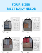 4 PCS Set Compression Packing Cubes for Travel, Lightweight Packaging Organizer Bags for Carry On Space Saving, Travel Essent