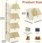 4 Tier Hanging Closet Organizer,Disassemblable Clothes Hanging Shelves,Fabric Closet Organizer System for Space-Saving,Foldab