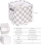 Hinwo 3-Pack Cubic Organizer Shelf Bins, Canvas Fabric Storage Baskets with Handles, 22L/5.8-Gal Square Storage Bins, Cubes, 