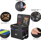 2 Layer Fireproof Document Box with Lock, File Box Water-Resistant File Organizer File Cabinet, Portable File Organizer Docum