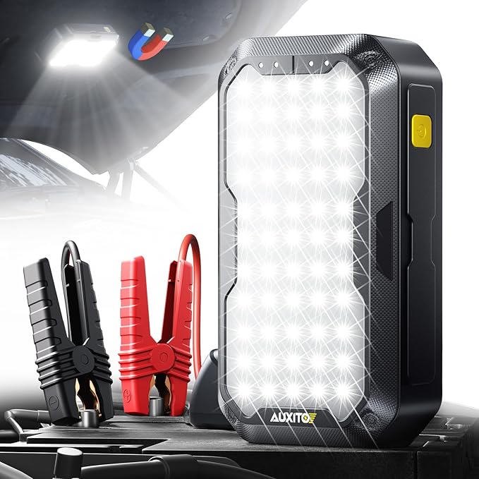 AUXITO Jump Starter 5000A Car Battery Jump Starter Up to 8.5L Gas and 8.0L Diesel Engines with 2000LM LED Work Panel Light