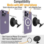Scooch MagSafe Car Mount Compatible with Any Smartphone [MagMount] Compatible with MagSafe, Strong Magnets, Fully Adjustable Magnetic Car Mount, Sticks to Dashboard, Works Best MagCase