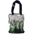 Misty Forest Car Trash Bag,Foggy Forest Mountains Hanging Drawstring Car Garbage Bag,Waterproof Canvas Car Back Seat Organizer with Adjustable Buckle,for Vehicles,SUVs,Camping,Road Trips