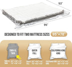 TAILI Mattress Vacuum Storage Bag, Twin/Twin-XL Foam Mattress Vacuum Bag with 4 Straps, Sealable Bag for Memory Foam, Latex, 