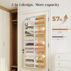 2-Pack Small 6 Tiers Over the Door Hanging Organizer, 6 Clear Pockets and 6 Mesh Pockets, 11.8” Wide for Narrow Cabinet Doors