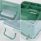 1-Pack Clear Storage Box Container, Family First Aid Box Medicine Box Organizer