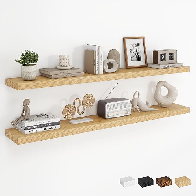 Dreamland 48Inch Floating Shelves for Wall, Rustic Wooden Storage Shelf for Living Room, Kitchen, Farmhouse, Wall Mounted Dis