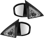 TRQ 2 Piece Driver and Passenger Side Mirror Assembly Set Electric Adjustment Heated No Memory Black Compatible with 2013-201