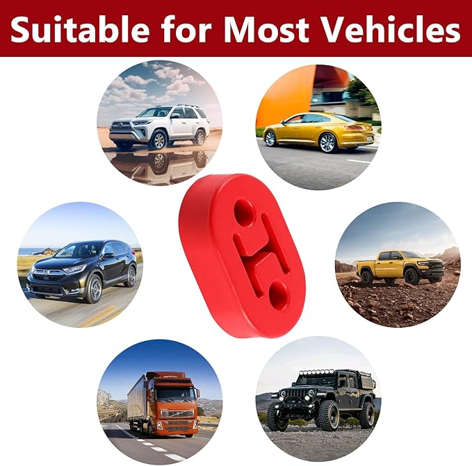 Exhaust Rubber Hanger, rubber muffler hangers. Rubber Insulator Bushing Mount, rubber exhaust mounts with 2 Holes 0.47 Inch, 