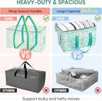 BALEINE 8-Pack Oversized Moving Bags with Reinforced Handles, Heavy-Duty Storage Tote for Clothes, Moving Supplies (Spring St