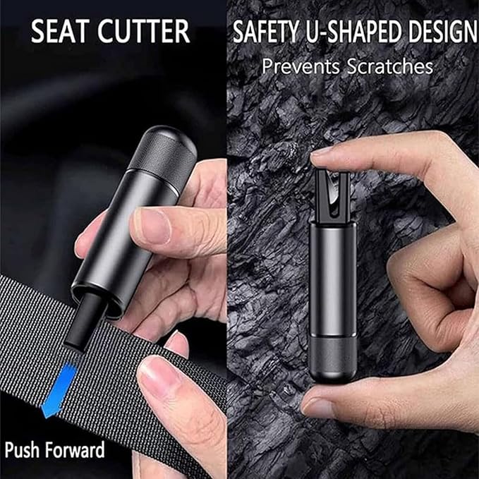 4 Packs SafeHammer Window Breaker Seatbelt Cutter, 2026 Upgraded Safe Hammer Glass Breaker Under Water, Car Emergency 2-in-1 