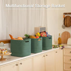 OIAHOMY Storage Cubes 11 Inch Storage Bins-3 Pack, Cotton Rope Woven Baskets for Organizing, Square Baskets for Shelves Organ